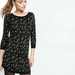NWT Express Jacquard Black Animal Print Sweater Dress XS